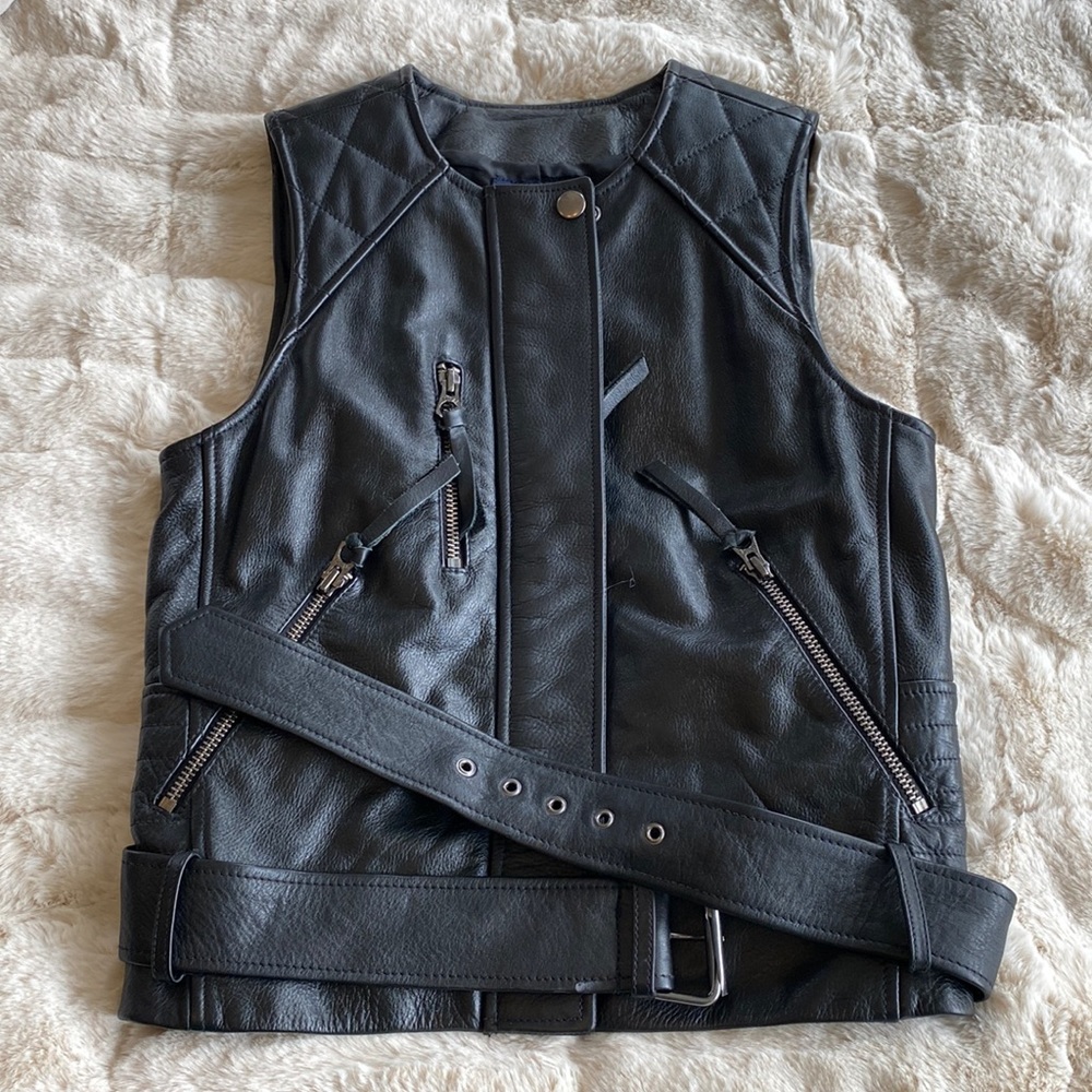 Madewell leather Moro vest